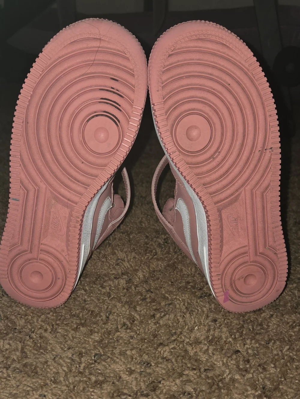 Nike Kids Pink and White Air Force 1 High-Top Sneakers